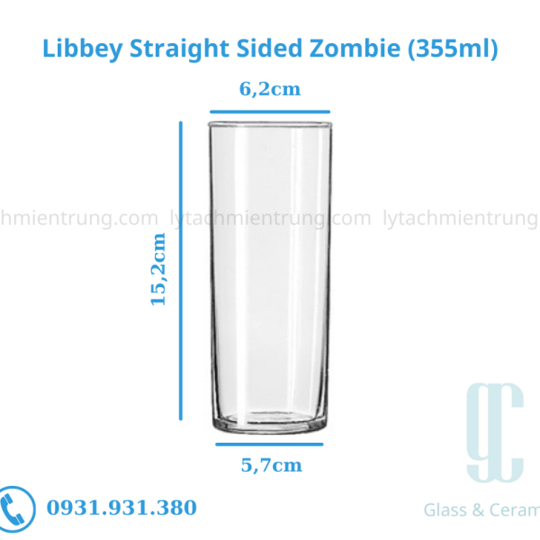 Ly thủy tinh Libbey Straight Sided Zombie (355ml)